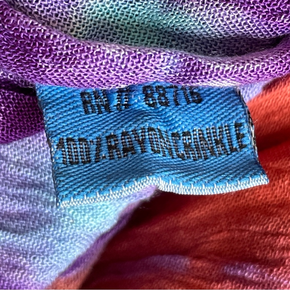 Sunflower Tie-Dye Hippie Maxi Dress in Purple Blue Rusty Orange Resort wear - OS - Picture 9 of 10